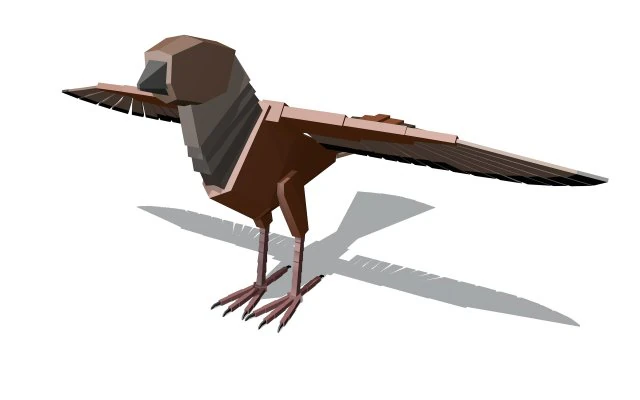 boxy bird 3D Model .c4d .max .obj .3ds .fbx .stl .blend