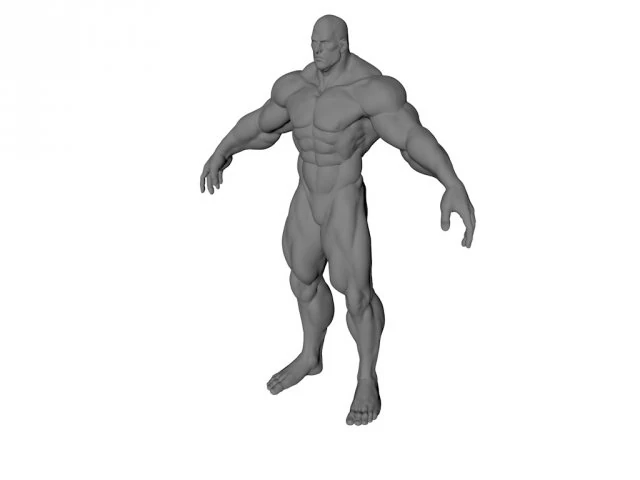 hombre musculoso Modelo 3D .c4d .max .obj .3ds .fbx .stl .blend 