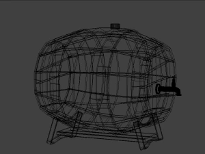 pack with five barris 3D Model