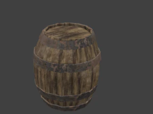 pack with five barris 3D Model