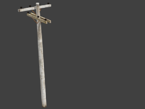 pack with four light poles -low-poly Model 3D