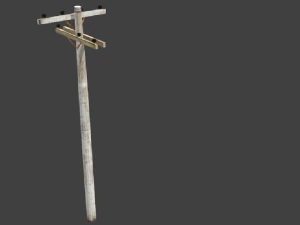 pack with four light poles -low-poly 3D Model