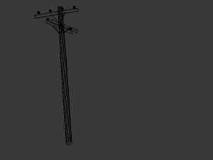 pack with four light poles -low-poly Model 3D