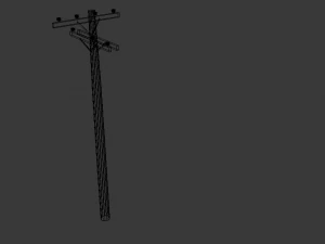 pack with four light poles -low-poly 3D Model