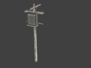 pack with four light poles -low-poly Model 3D