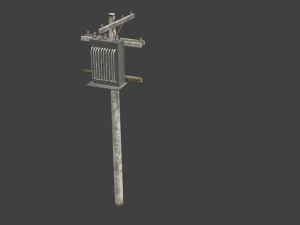 pack with four light poles -low-poly 3D Model