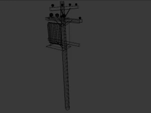 pack with four light poles -low-poly 3D Model