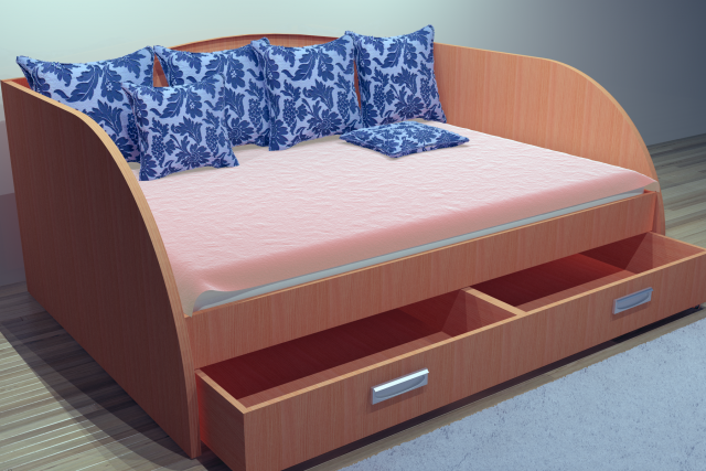 bed study sofa sofas plus in 3 color variations 3D Model .c4d .max .obj .3ds .fbx .stl .blend 