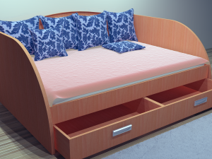 bed study sofa sofas plus in 3 color variations 3D मॉडल