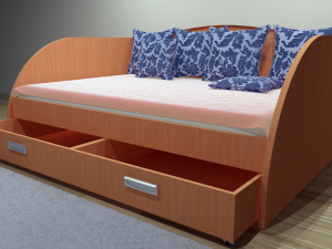 bed study sofa sofas plus in 3 color variations 3D Model