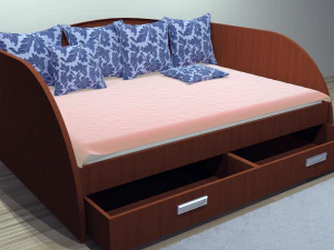 bed study sofa sofas plus in 3 color variations 3D Model