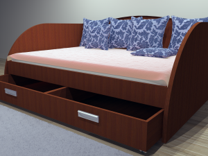 bed study sofa sofas plus in 3 color variations 3D Model