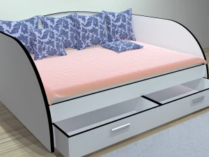 bed study sofa sofas plus in 3 color variations 3D Model