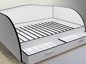 bed study sofa sofas plus in 3 color variations 3D Model