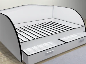 bed study sofa sofas plus in 3 color variations 3D Model