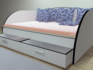 bed study sofa sofas plus in 3 color variations 3D Model