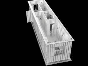 block container with interior 3D Model