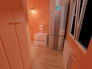 block container with interior 3D Model
