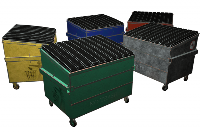 street furniture - dumpster 001 old 3D 모델 .c4d .max .obj .3ds .fbx .stl .blend