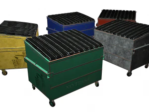 street furniture - dumpster 001 old 3D Model