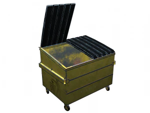 street furniture - dumpster 001 old 3D Model
