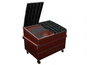 street furniture - dumpster 001 old 3D Model