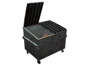 street furniture - dumpster 001 old 3D Model