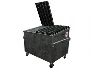 street furniture - dumpster 001 old 3D Model