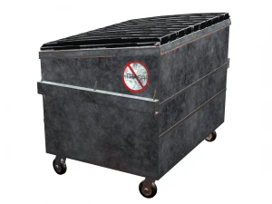 street furniture - dumpster 001 old 3D Model