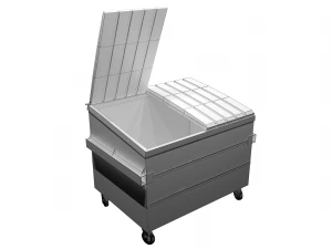 street furniture - dumpster 001 old 3D Model