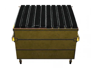 street furniture - dumpster 001 old 3D Model