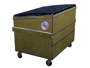 street furniture - dumpster 001 old 3D Model