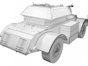 the armored car staghound iii 3D 모델