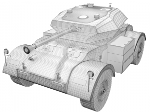 the armored car staghound iii 3D 모델