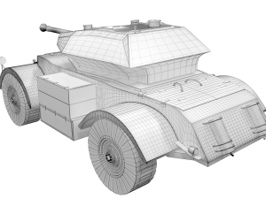 the armored car staghound iii 3D 모델