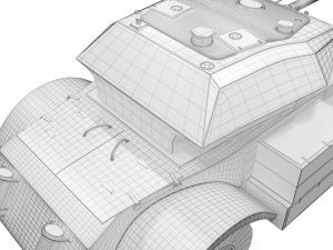 the armored car staghound iii 3D 모델