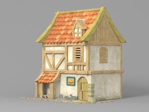 cartoon house 2 Modèle 3D