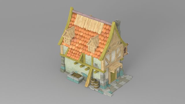 cartoon house 3 Modèle 3D .c4d .max .obj .3ds .fbx .stl .blend 