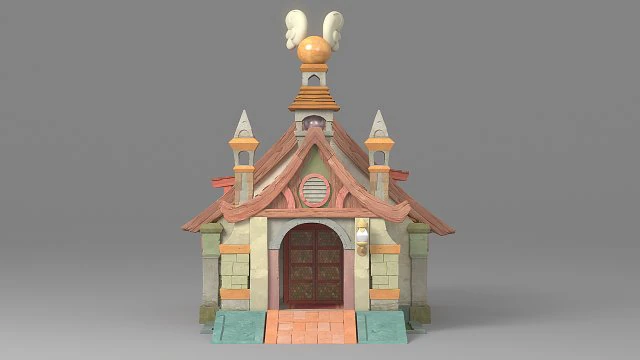 cartoon house 1 3D Model .c4d .max .obj .3ds .fbx .stl .blend