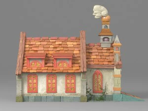 cartoon house 1 3D Model