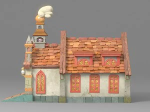 cartoon house 1 3D Model