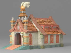 cartoon house 1 3D Model