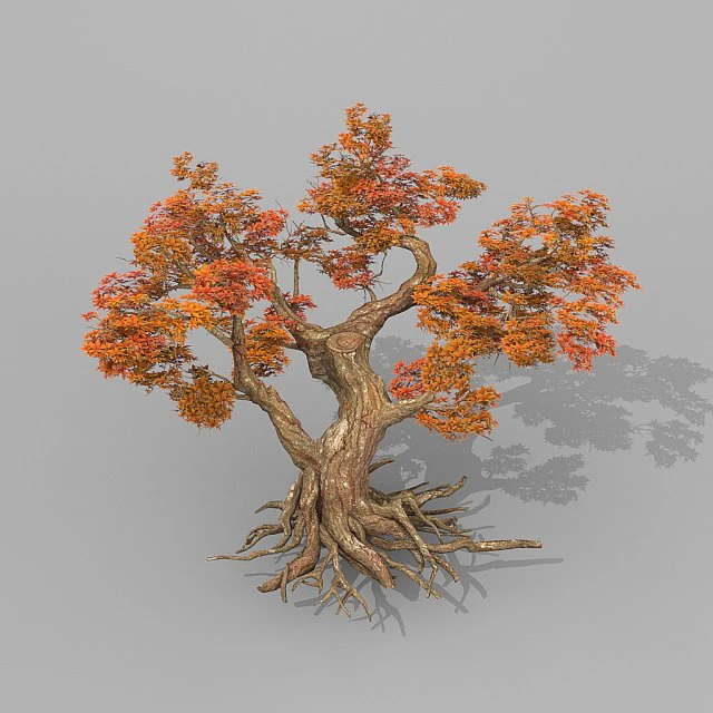 red tree 3D Model .c4d .max .obj .3ds .fbx .stl .blend 