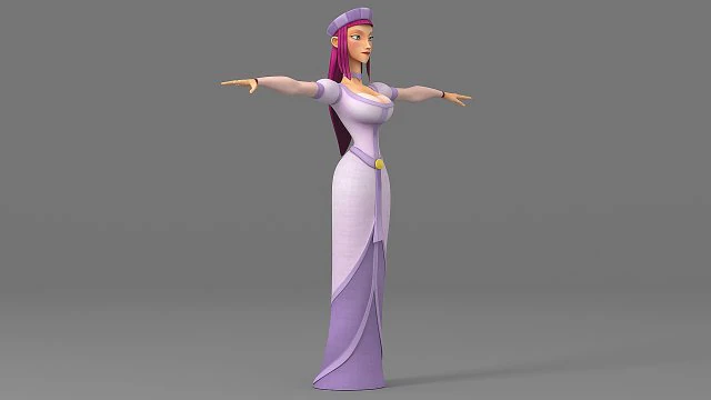 cartoon woman 5 3D Model .c4d .max .obj .3ds .fbx .stl .blend 