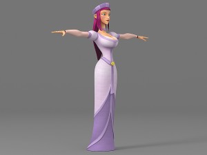 cartoon woman 5 3D Model