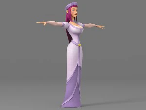 mulher dos desenhos animados 5 Modelo 3D
