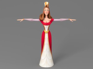 cartoon woman 4 3D Model