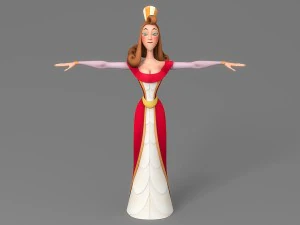 mulher dos desenhos animados 4 Modelo 3D