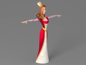 cartoon woman 4 3D Model