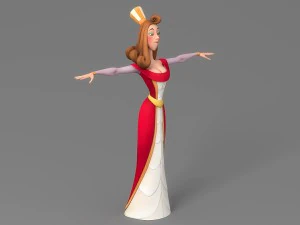 cartoon woman 4 3D Model